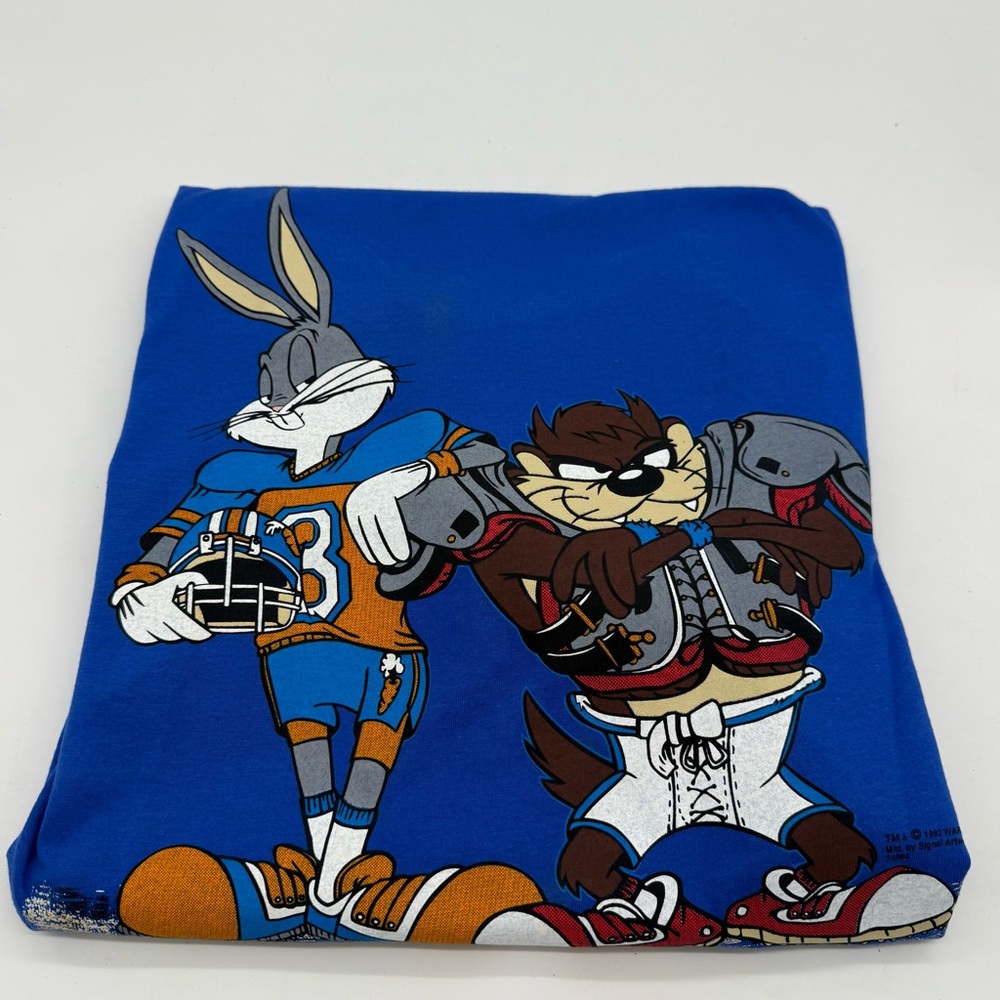 Men's Blue and Gray Looney Tunes Graphic T-Shirt